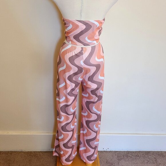 Princess Polly 70's Inspired Colorful Swirl Orange Latiana Pants and To… - Picture 2 of 8